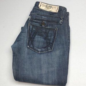 PREMIUM TAVERNITI SO JANIS PUNK 18 FLARE BOOT JEANS 25x33 😎